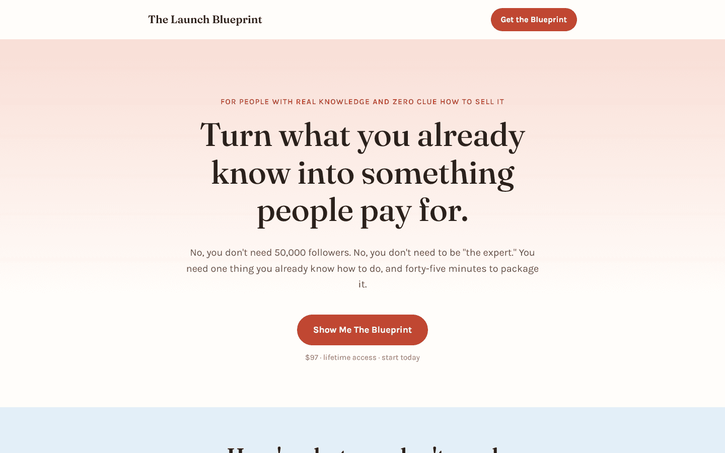 The Launch Blueprint homepage preview