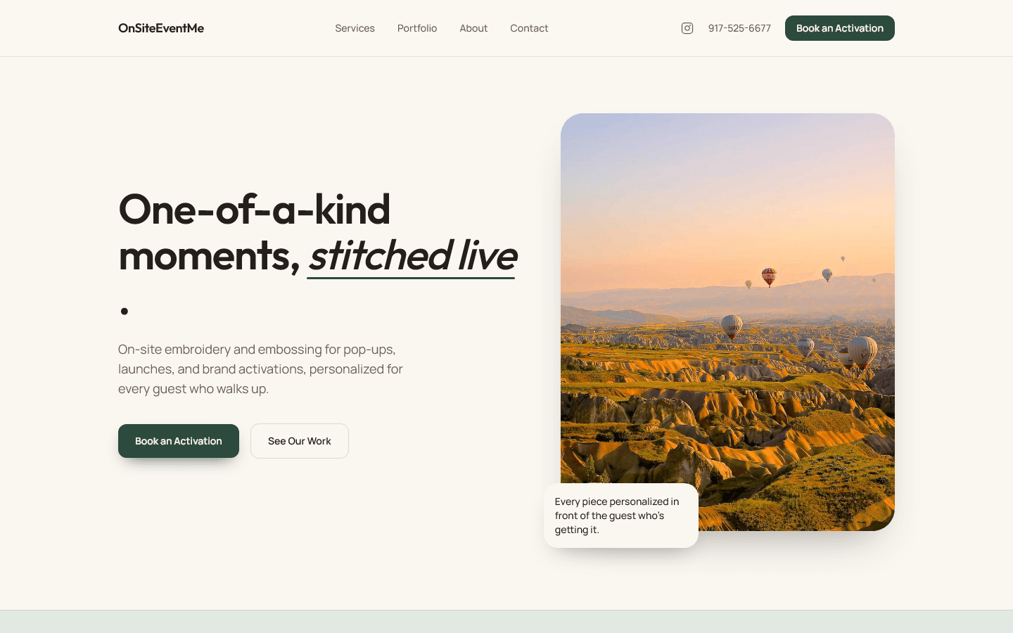 OnSiteEventMe homepage preview