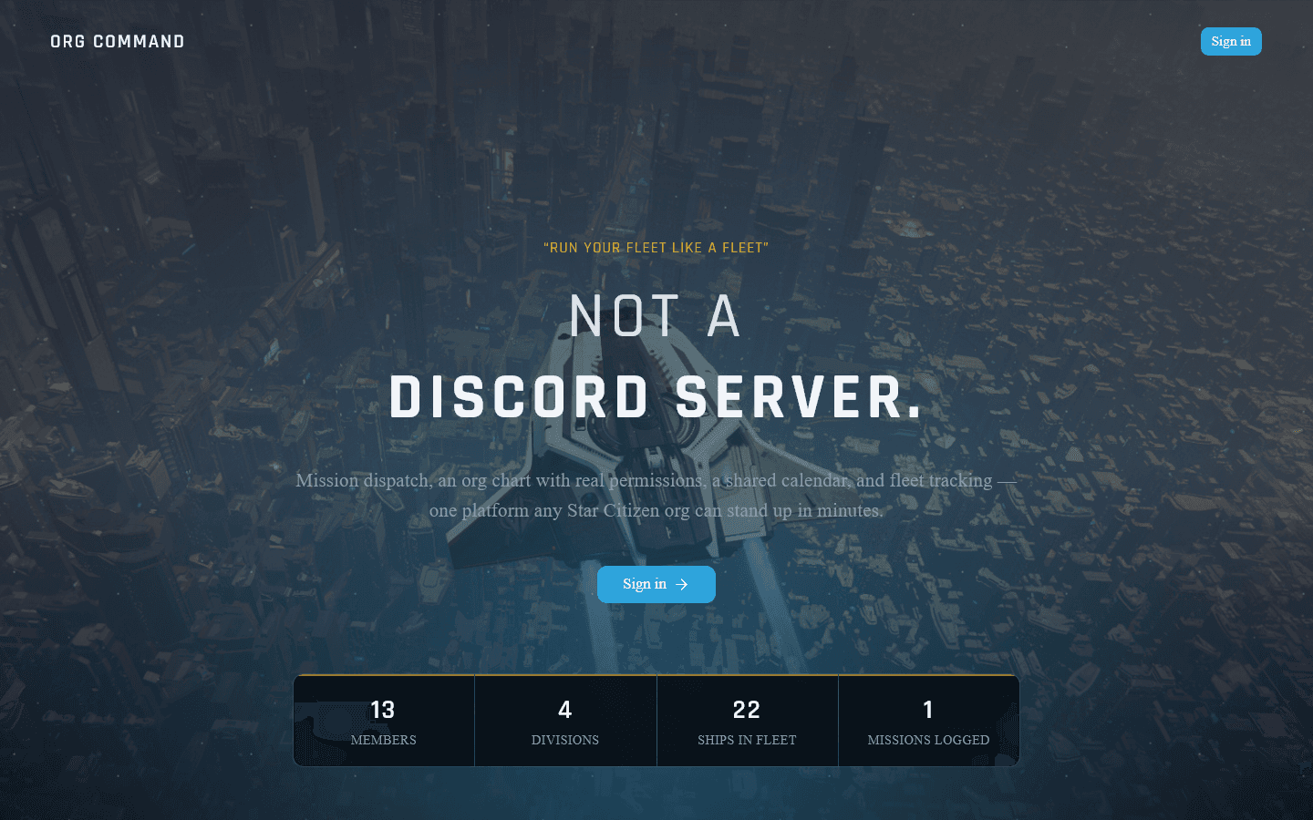 Org Command homepage preview